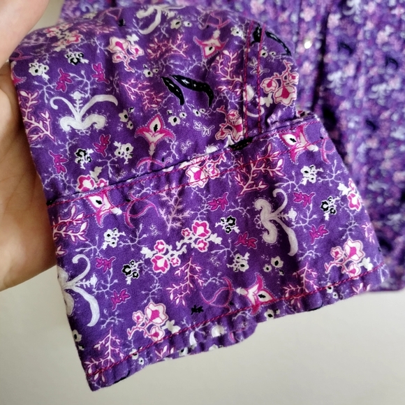 Cowgirl Hardware Purple Pearl Snap Button Down Long Sleeve Shirt Sz 2xl - Picture 3 of 7